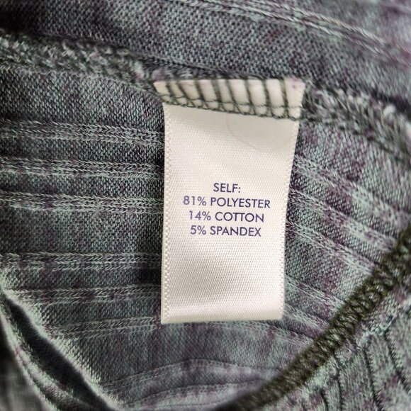 Women's Gray Green BKE  Top Round Neck Short Sleeve Crisscross Back Design L - Picture 4 of 8